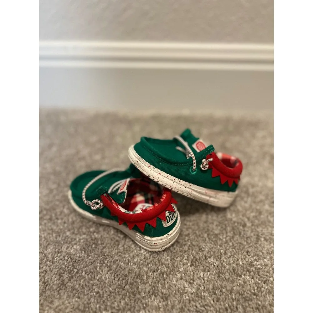 Hey Dude Wally Holiday Elf Toddler Shoes Christmas Loafers C5 42147-3XX